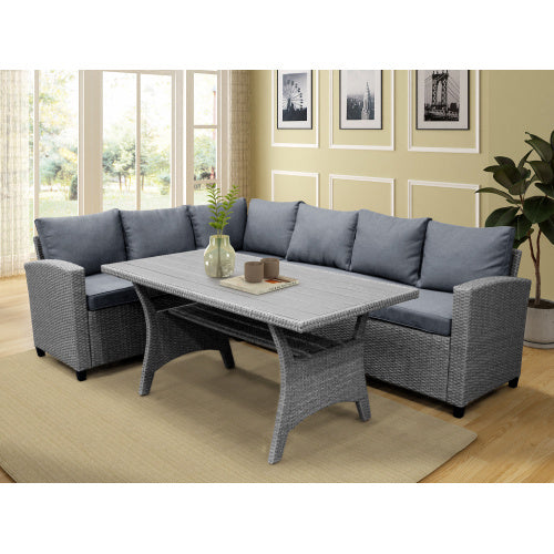 TOPAMX modular rattan conversation set for patio