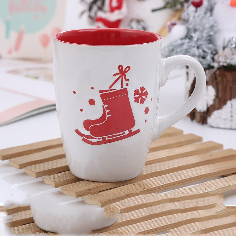 Creative Cute Cartoon Snowman Santa Claus Ceramic Cup Christmas Mug Small Gifts