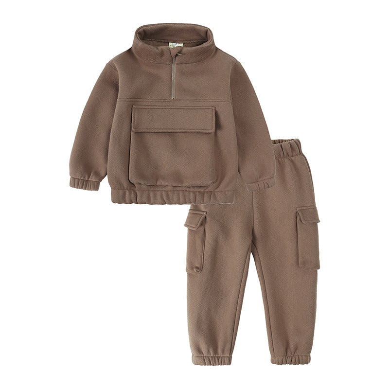 Clothing Boys And Girls Western Style Fashion Sweater Two-piece Children's Casual Sports Sets