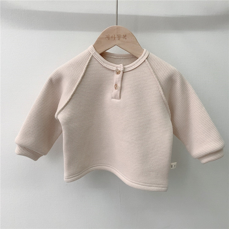 Ins Korean Children's Clothing Of The Same Paragraph Spring Simple Raglan Sleeve Shirt For Boys And Girls Casual All Kinds Of Knit Sweater Tops