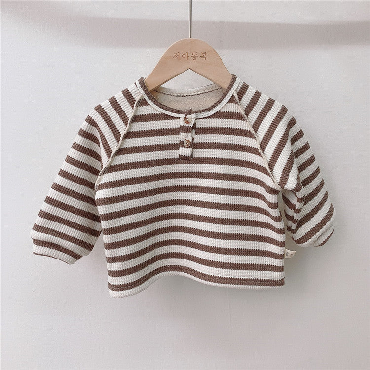 Ins Korean Children's Clothing Of The Same Paragraph Spring Simple Raglan Sleeve Shirt For Boys And Girls Casual All Kinds Of Knit Sweater Tops