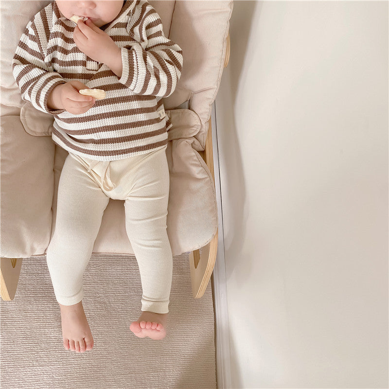Ins Korean Children's Clothing Of The Same Paragraph Spring Simple Raglan Sleeve Shirt For Boys And Girls Casual All Kinds Of Knit Sweater Tops