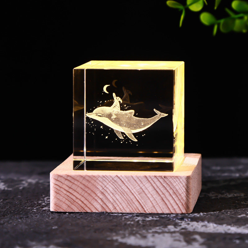 Moon Solar System Galaxy Crystal Cube Decoration Gifts