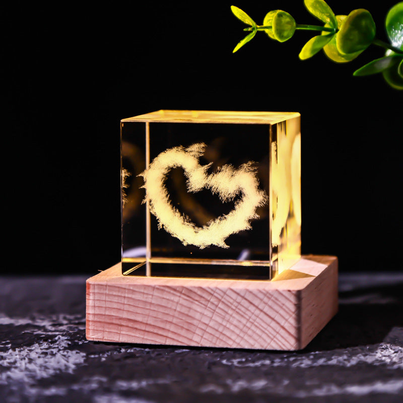 Moon Solar System Galaxy Crystal Cube Decoration Gifts