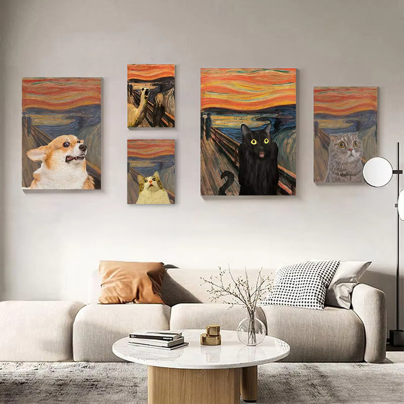 High-grade entrance wall poster hanging above console table