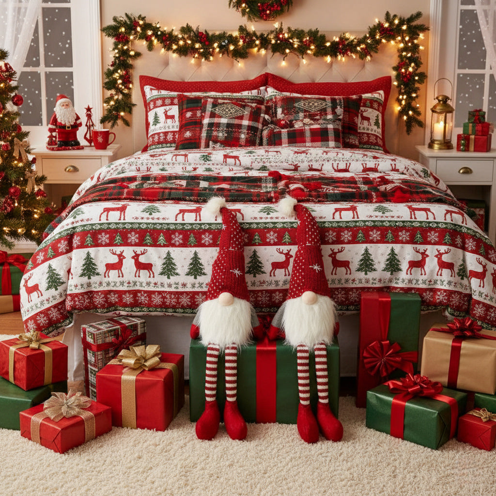 2PCS Set Christmas Gnome Decorations 4.7x4.3x20.1in Festive Tabletop Ornaments For Indoor And Outdoor Holiday Decor Perfect For Parties And Gifts