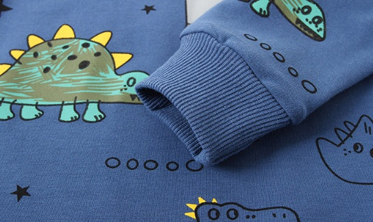 Student casual sportswear children's clothing trend loose new long-sleeved children's two-piece suit
