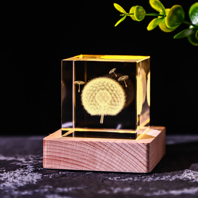 Moon Solar System Galaxy Crystal Cube Decoration Gifts