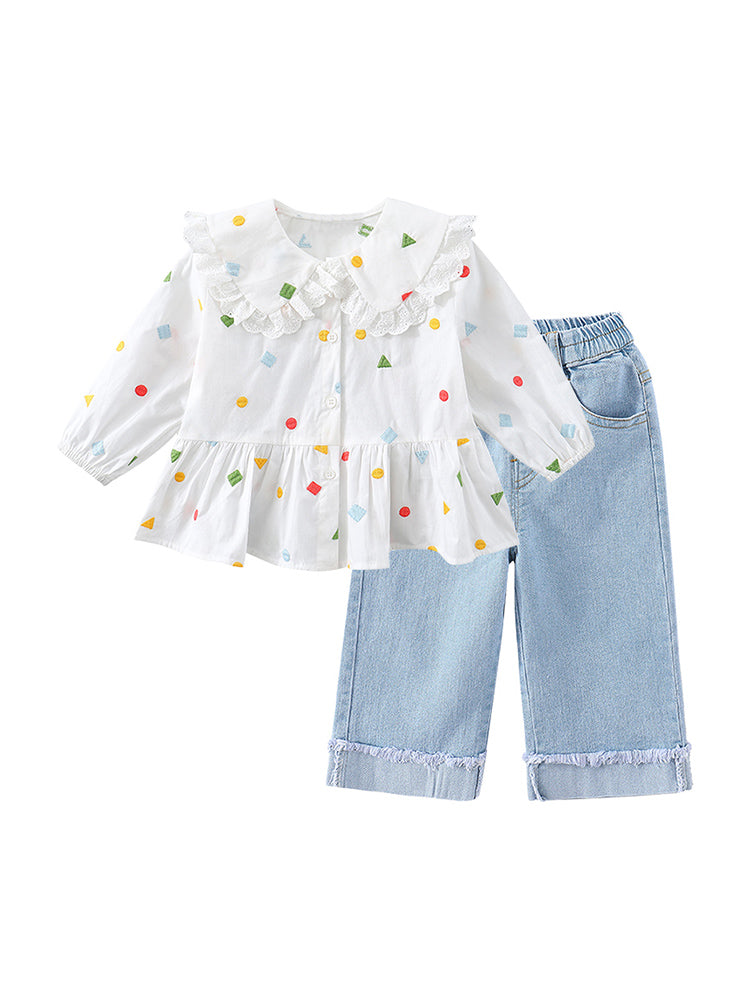 One-year-old Baby Girl Western Style Children's Two-piece Spring And Autumn Children's Clothing