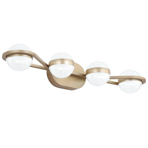 Modern Minimalist Gold Bathroom Vanity Light, 4 Bulb Acrylic Shade, Wall Mounted Decorative Lighting Fixtures For Bathroom Vanity Mirror Unavailable Platforms- Temu
