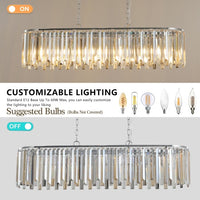 Modern Oval Crystal Chandelier Luxury Home Decor Fixtures - No Bulbs Unavailable Platform- Temu