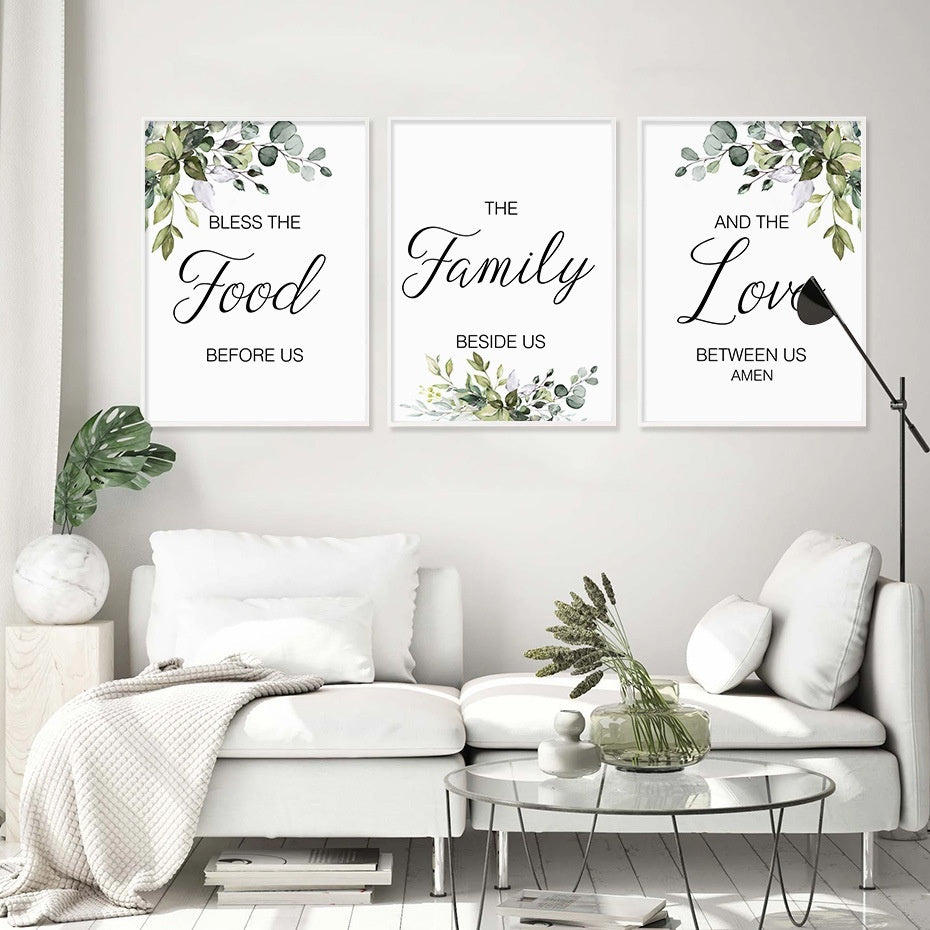 Minimalist background wall painting above modern sofa