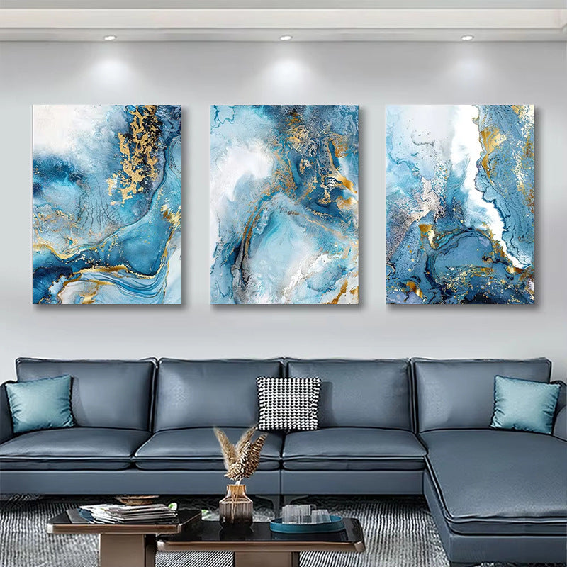 Modern entrance painting displayed in a minimalist hallway