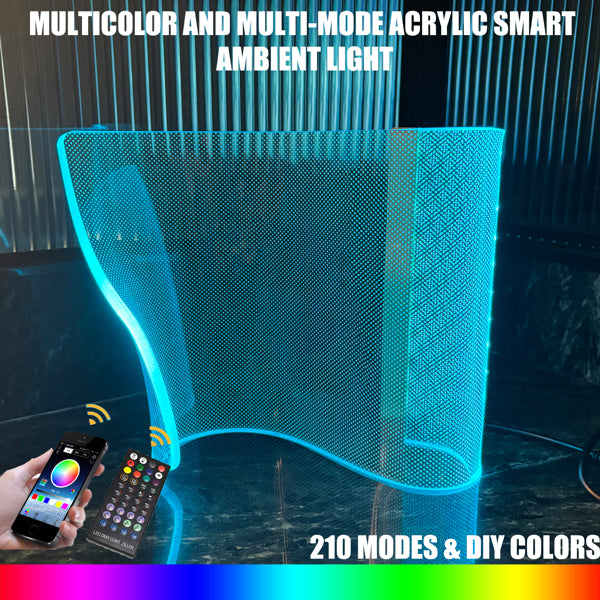 Modern Curved RGB Table Lamp For Bedrooms & Desks - Futuristic Mood Lighting For Game Rooms