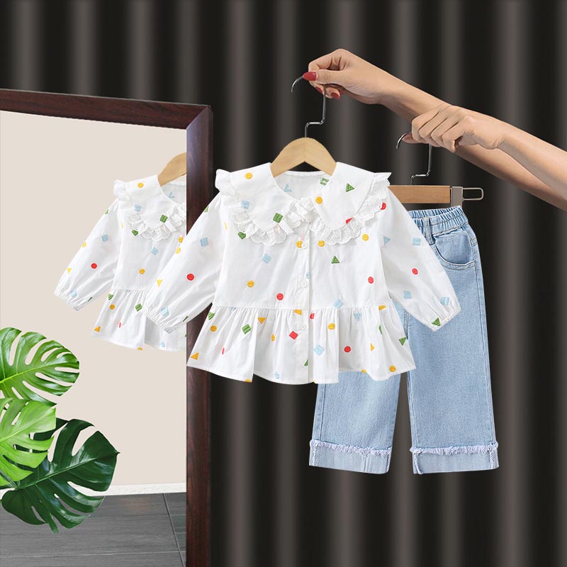 One-year-old Baby Girl Western Style Children's Two-piece Spring And Autumn Children's Clothing