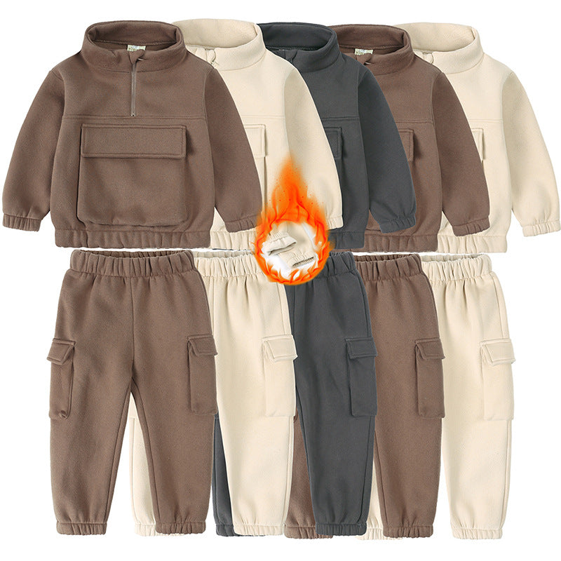 Clothing Boys And Girls Western Style Fashion Sweater Two-piece Children's Casual Sports Sets