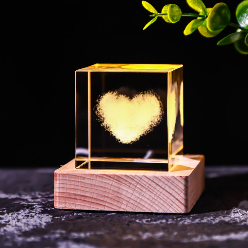 Moon Solar System Galaxy Crystal Cube Decoration Gifts