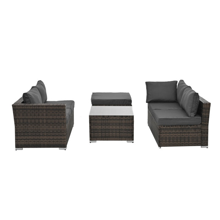 Stylish Patio Furniture Set with Tempered Glass Table