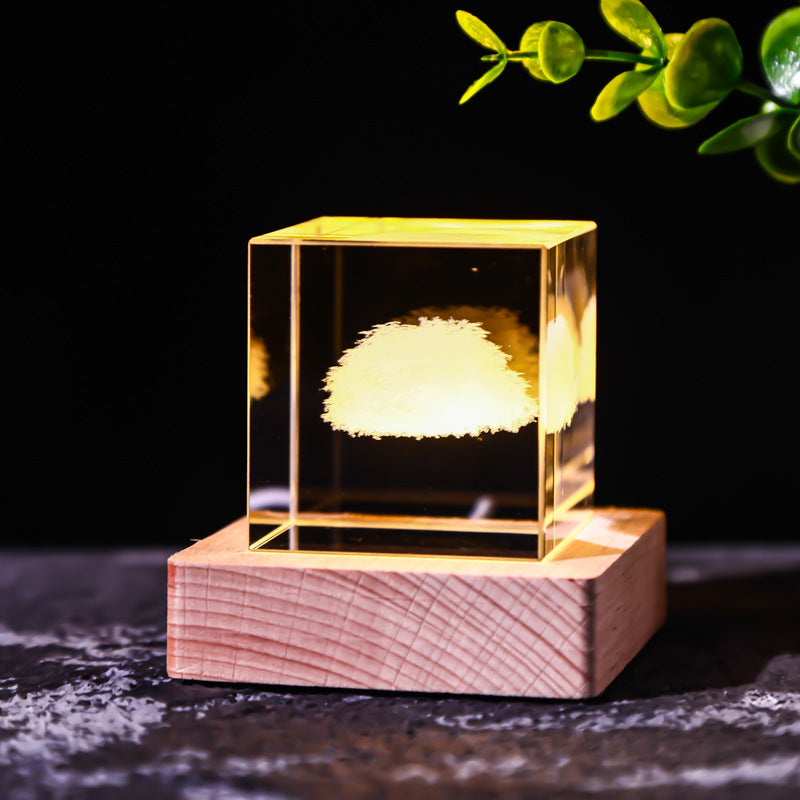 Moon Solar System Galaxy Crystal Cube Decoration Gifts