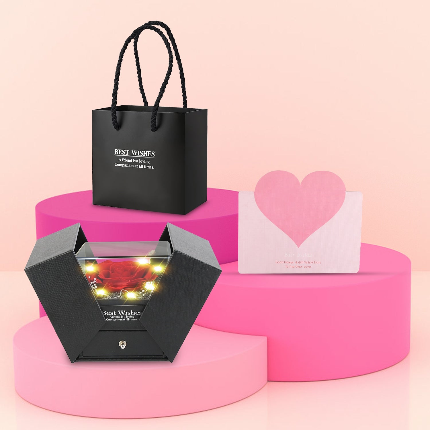 1Pc Preserved Red Real Rose With Heart Necklace Eternal Flowers Rose With Golden Necklace Gifts For Women Mom Wife Girlfriend Grandma On Valentine Mother Day Christmas Anniversary